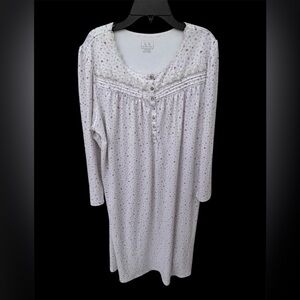 Eileen West White and Pink Nightgown 2014 sz large